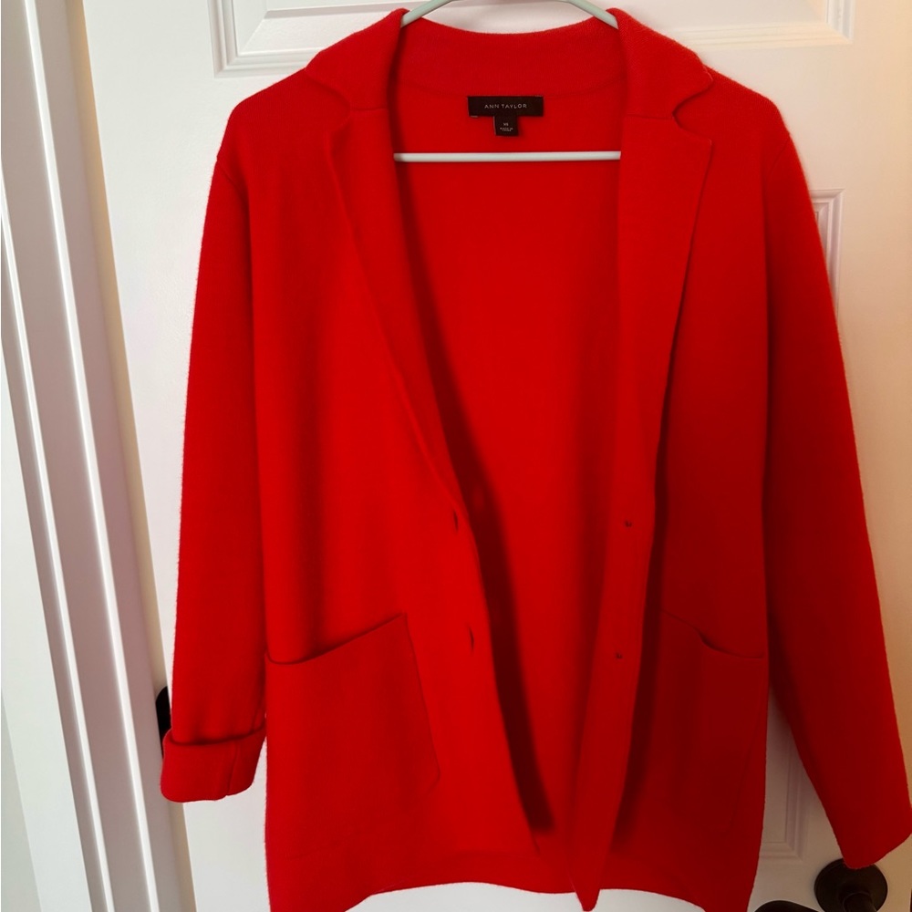 Ann Taylor Women's Red Sweater Jacket